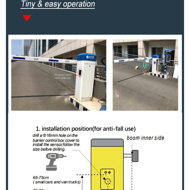 Automatic Vehicle Detection Parking Boom Barrier Commercial Gate Opener Truck Car Forklift Vehicle Exit Sensor for Gate Opener