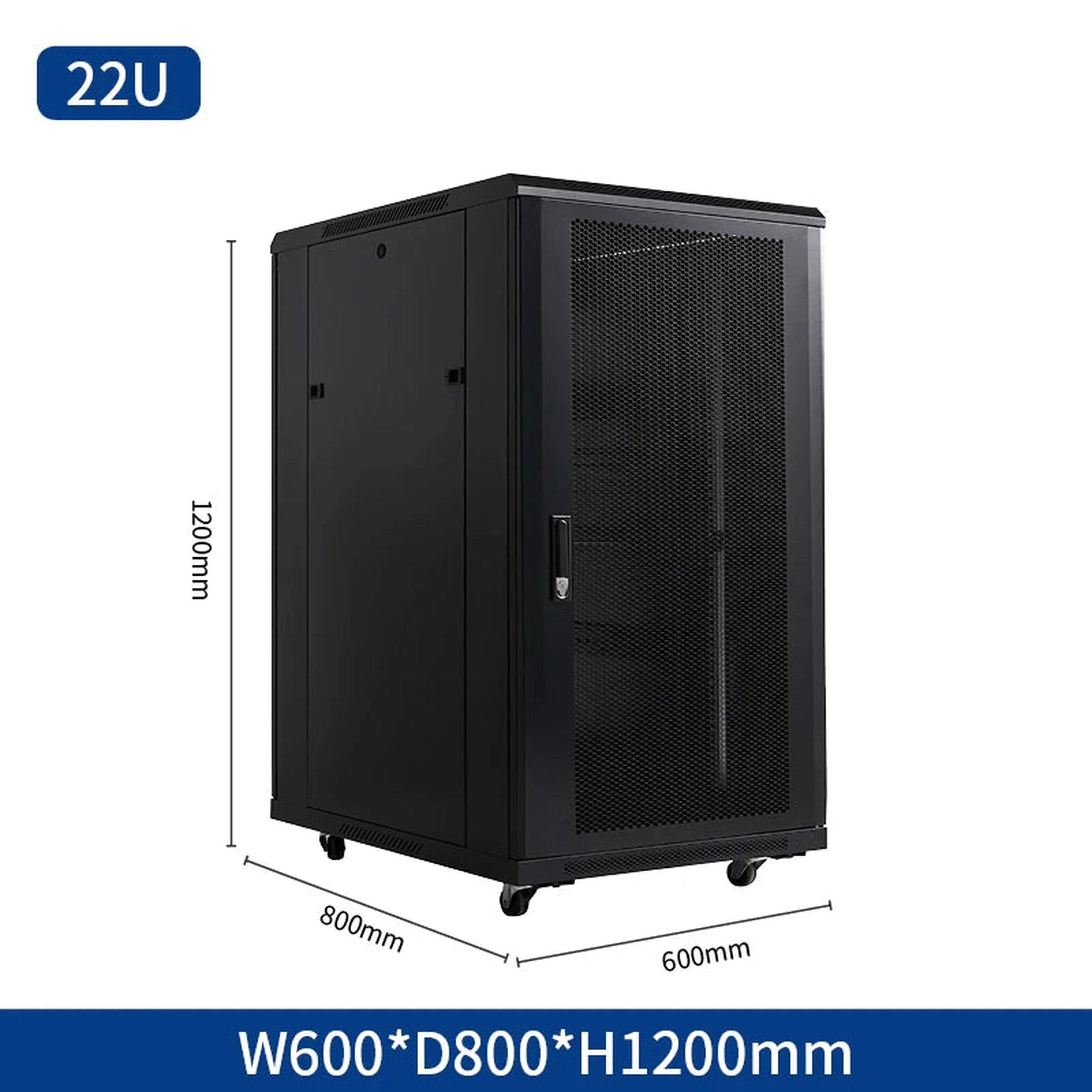 Mobile vertical floor stand 18u 22u 32u 36u network cabinet carriage 19 inch 42u server rack with cooling