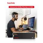 SanDisk Extreme M.2 2280 NVMe PCIe Gen 4.0 SSD Read speed Up to 5150MB/s 2TB 1TB 500GB Internal Solid State Drive For laptops PC