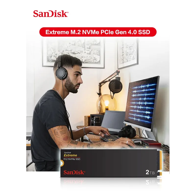 SanDisk Extreme M.2 2280 NVMe PCIe Gen 4.0 SSD Read speed Up to 5150MB/s 2TB 1TB 500GB Internal Solid State Drive For laptops PC