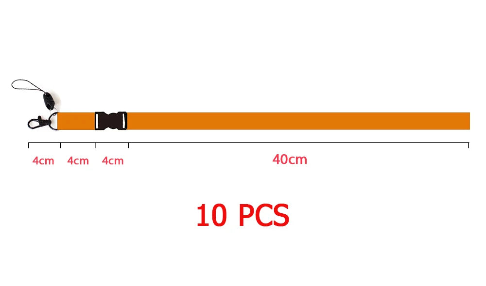 10 Pcs/lot Custom Logo Lanyard Black Metal Hook Colored Separable Smooth Material Neck Rope Keychain Personal Printing Landyard