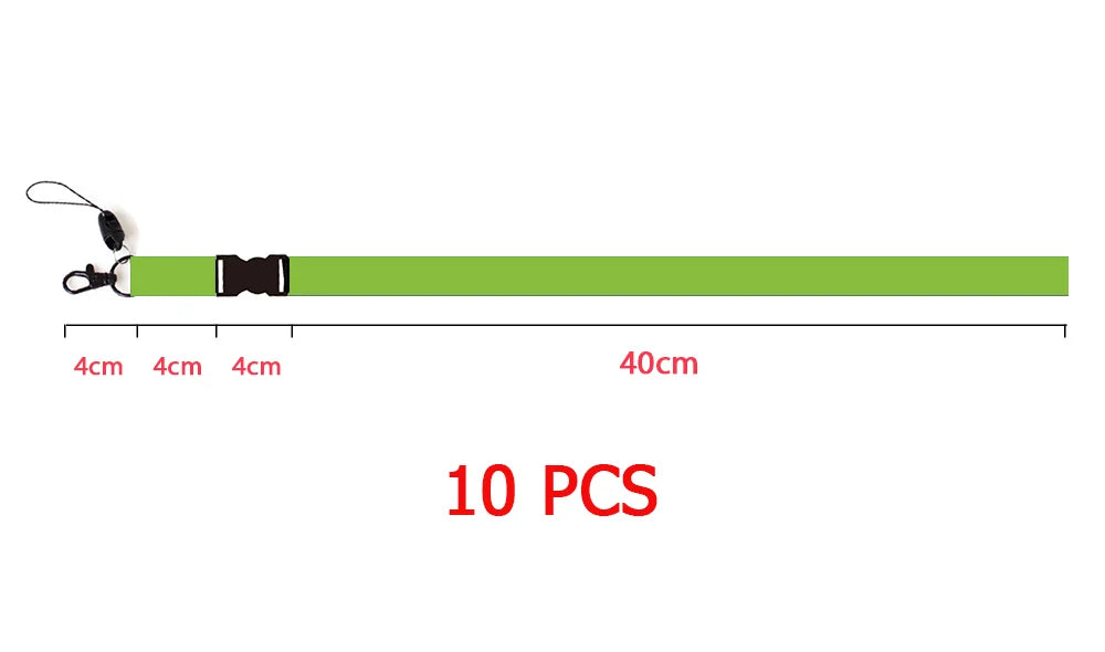 10 Pcs/lot Custom Logo Lanyard Black Metal Hook Colored Separable Smooth Material Neck Rope Keychain Personal Printing Landyard