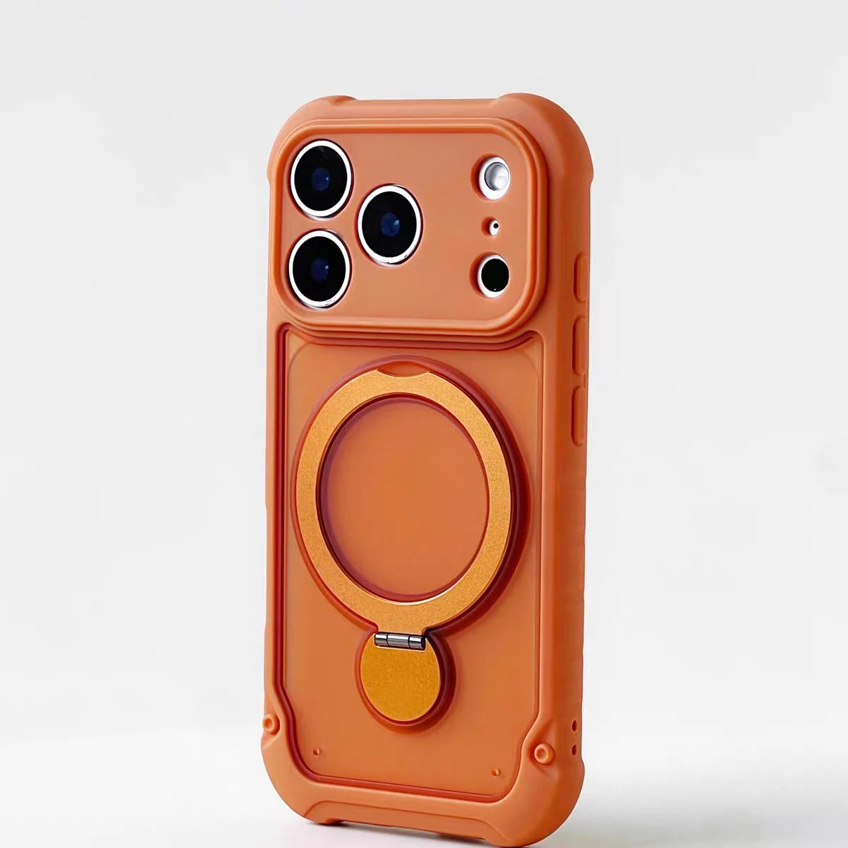 for Magsafe 360° Rotation Metal Stand Phone Case for iPhone 17 12 13 16 Pro Max 17 Pro 14 15 Plus Airbag Shockproof  Matte Cover