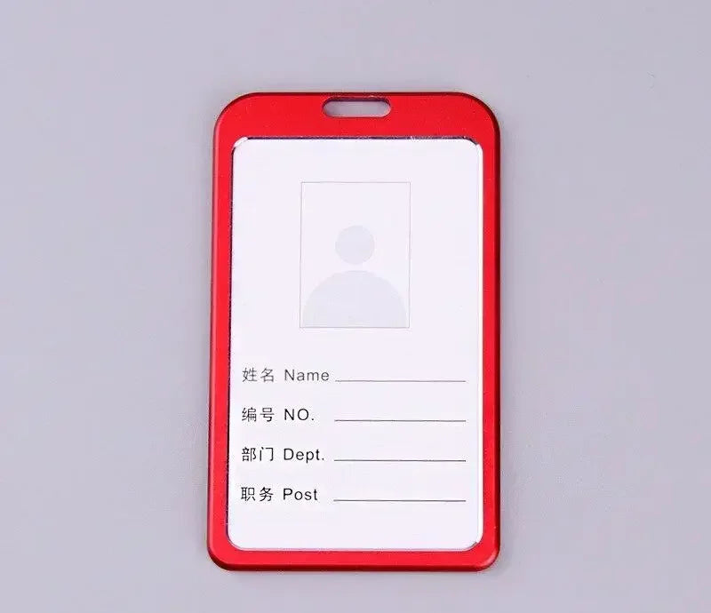 Aluminum Alloy Card Cover Case Women Men Work Name Bank ID Card Holders Business Badge Case Credit Card Badge Case Bag Pouch