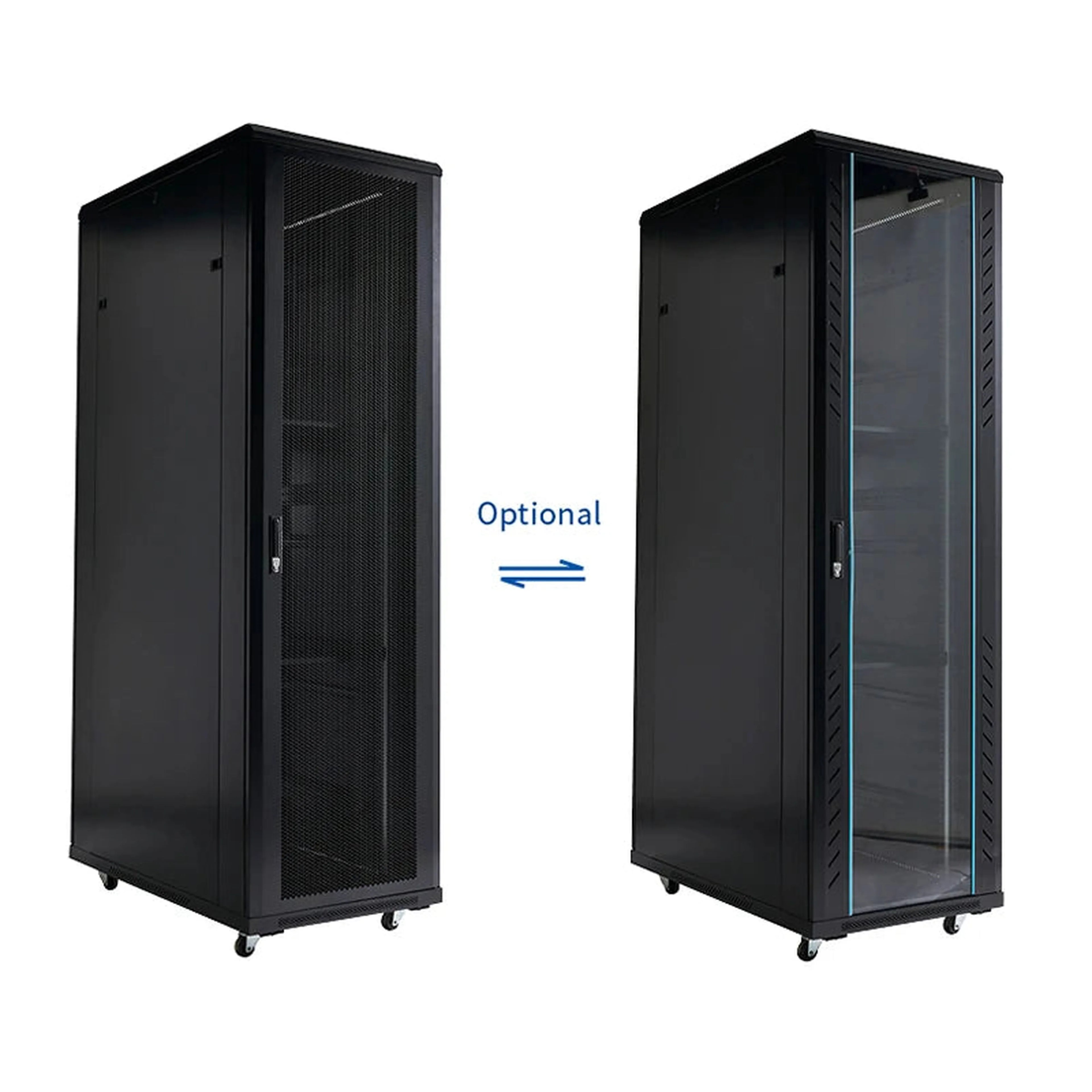 Mobile vertical floor stand 18u 22u 32u 36u network cabinet carriage 19 inch 42u server rack with cooling