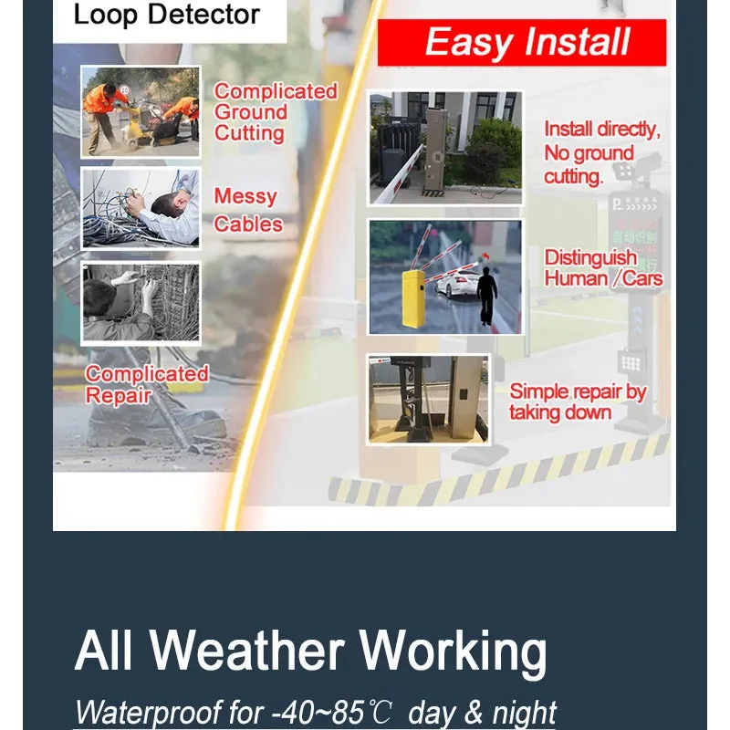 Automatic Vehicle Detection Parking Boom Barrier Commercial Gate Opener Truck Car Forklift Vehicle Exit Sensor for Gate Opener