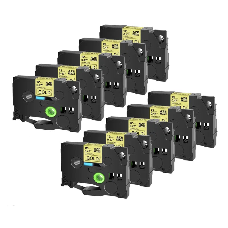 GREENCYCLE 10PCS TZe231 241 251 335 Ribbon Compatible for Brother Ptouch Maker Black on white Label tape 6mm 9mm 12mm 18mm 24mm