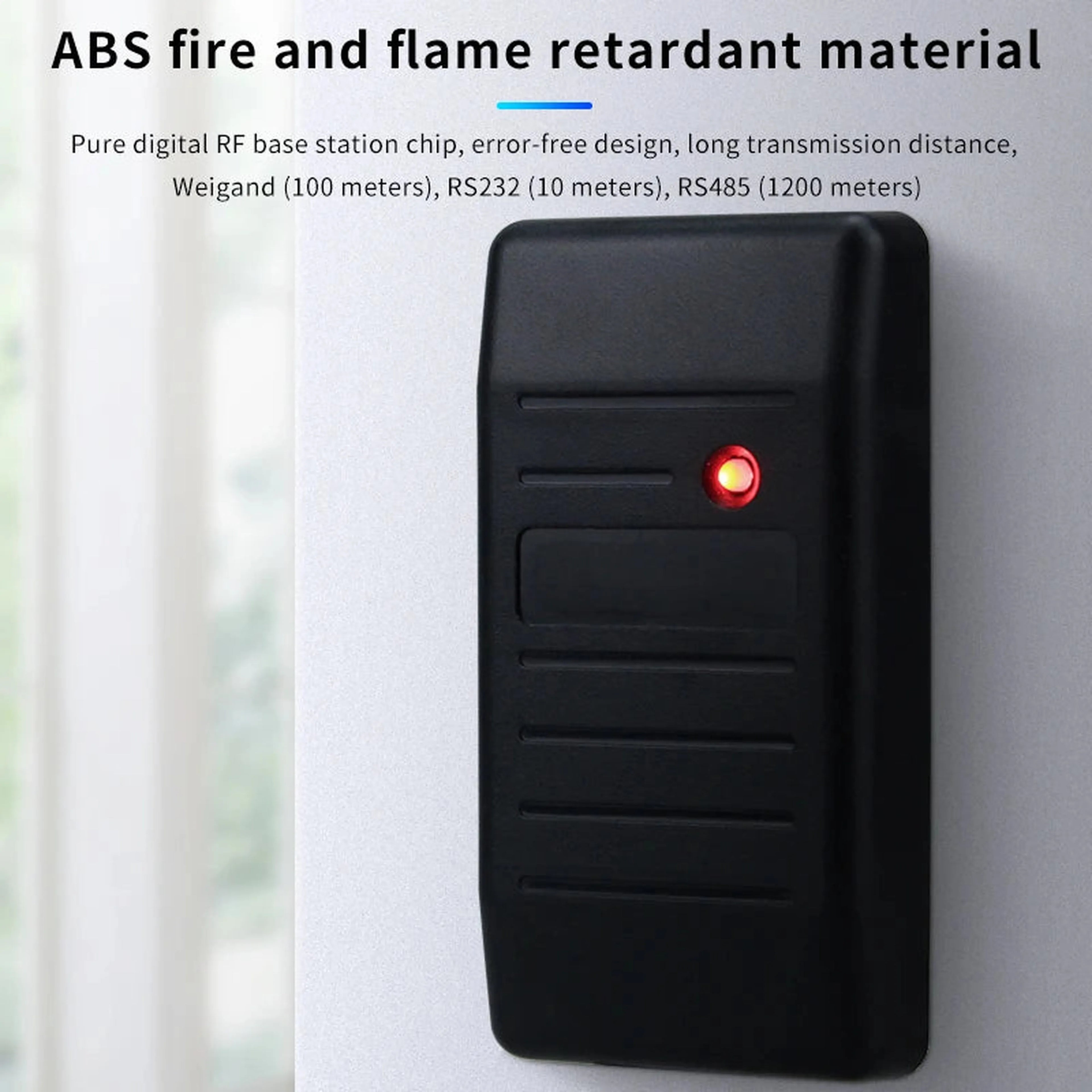 Outdoor Waterproof RFHID Card Reader 125KHZ Wiegand 26-37 Adaptive Format Output RS485 RS232 TTL Level Communication small hid