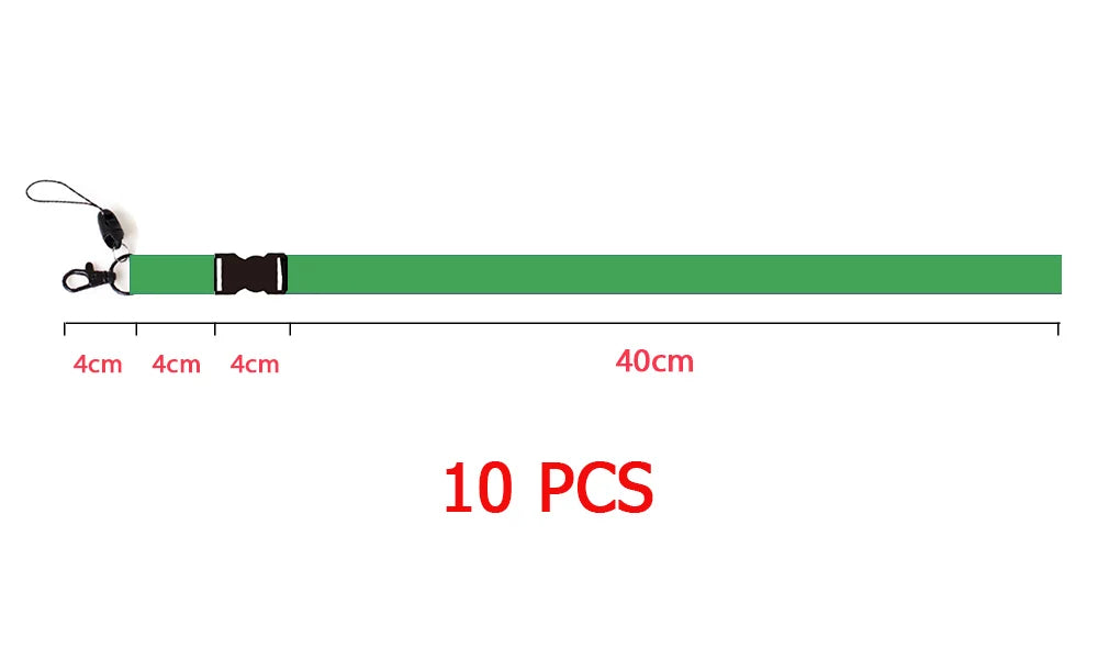 10 Pcs/lot Custom Logo Lanyard Black Metal Hook Colored Separable Smooth Material Neck Rope Keychain Personal Printing Landyard
