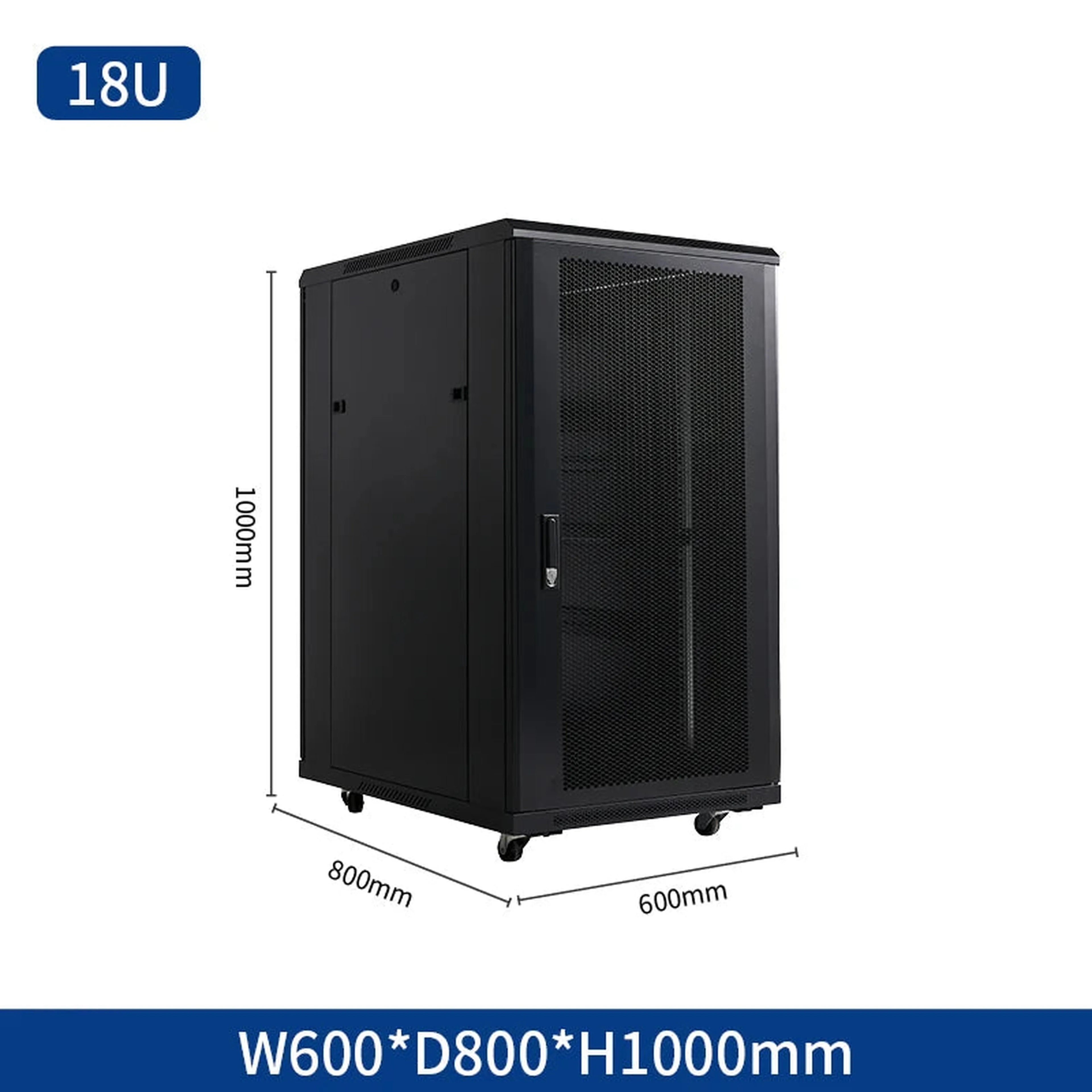 Mobile vertical floor stand 18u 22u 32u 36u network cabinet carriage 19 inch 42u server rack with cooling
