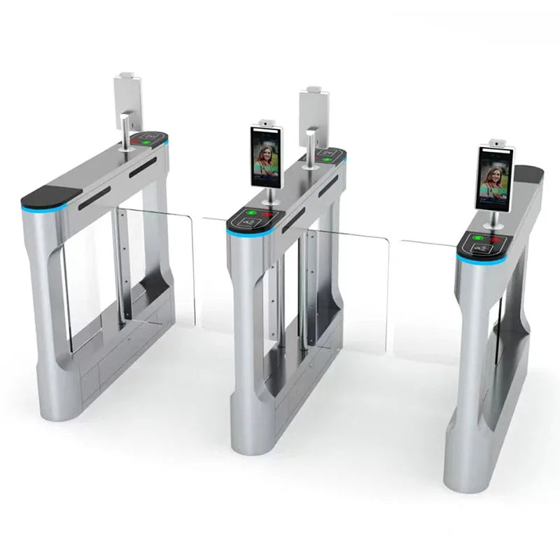 Fitness Center GYM Swing Barrier Swipe RFID Card Face Recognition Fingerprint Access Brushless Motor Swing Turnstile Gate