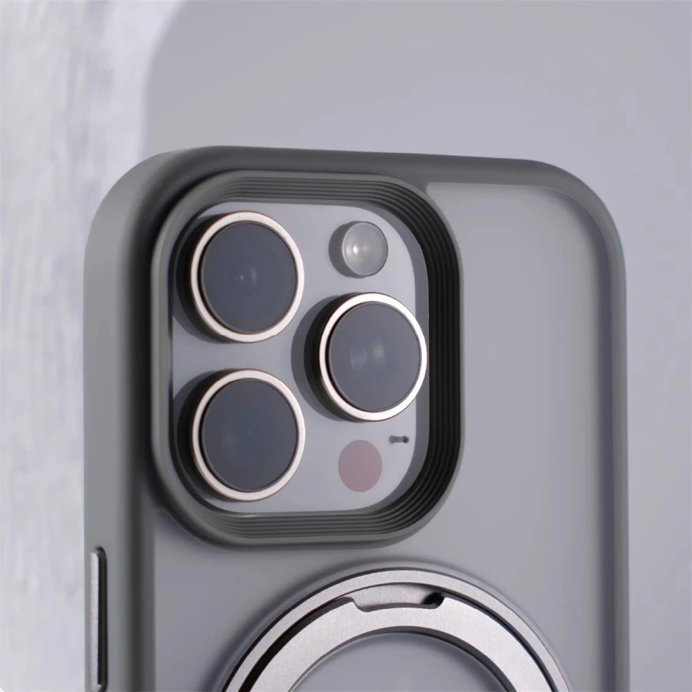 360° Rotation Metal Ring Holder Magnetic Bumper Case for iPhone 16 Pro Max 15 14 13 For Magsafe Wireless Charge Shockproof Cover