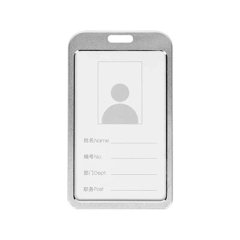 Aluminum Alloy Card Cover Case Women Men Work Name Bank ID Card Holders Business Badge Case Credit Card Badge Case Bag Pouch