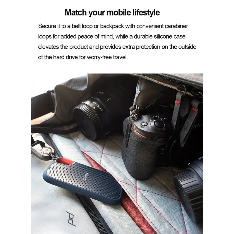 SanDisk E61 Extreme Portable SSD 1TB 2TB 4TB USB 3.2 Gen 2 External Disk Hard Drive Solid State Disk SSD For Laptop Desktop