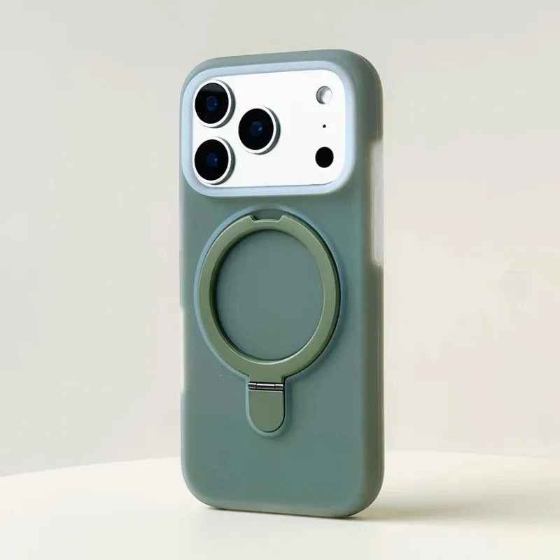 HOCE Liquid Silicone Bracket Magnetic Case For iPhone 17 Air 16 15 14 13 Pro Max With Camera Control Button Shockproof Cover