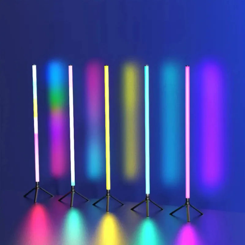 Smart RGB CCT Led Floor Lamp 103cm 360 Round Tube 5V USB Powered 24key Bluetooth APP Remote Control for Gaming PC TV Decoration