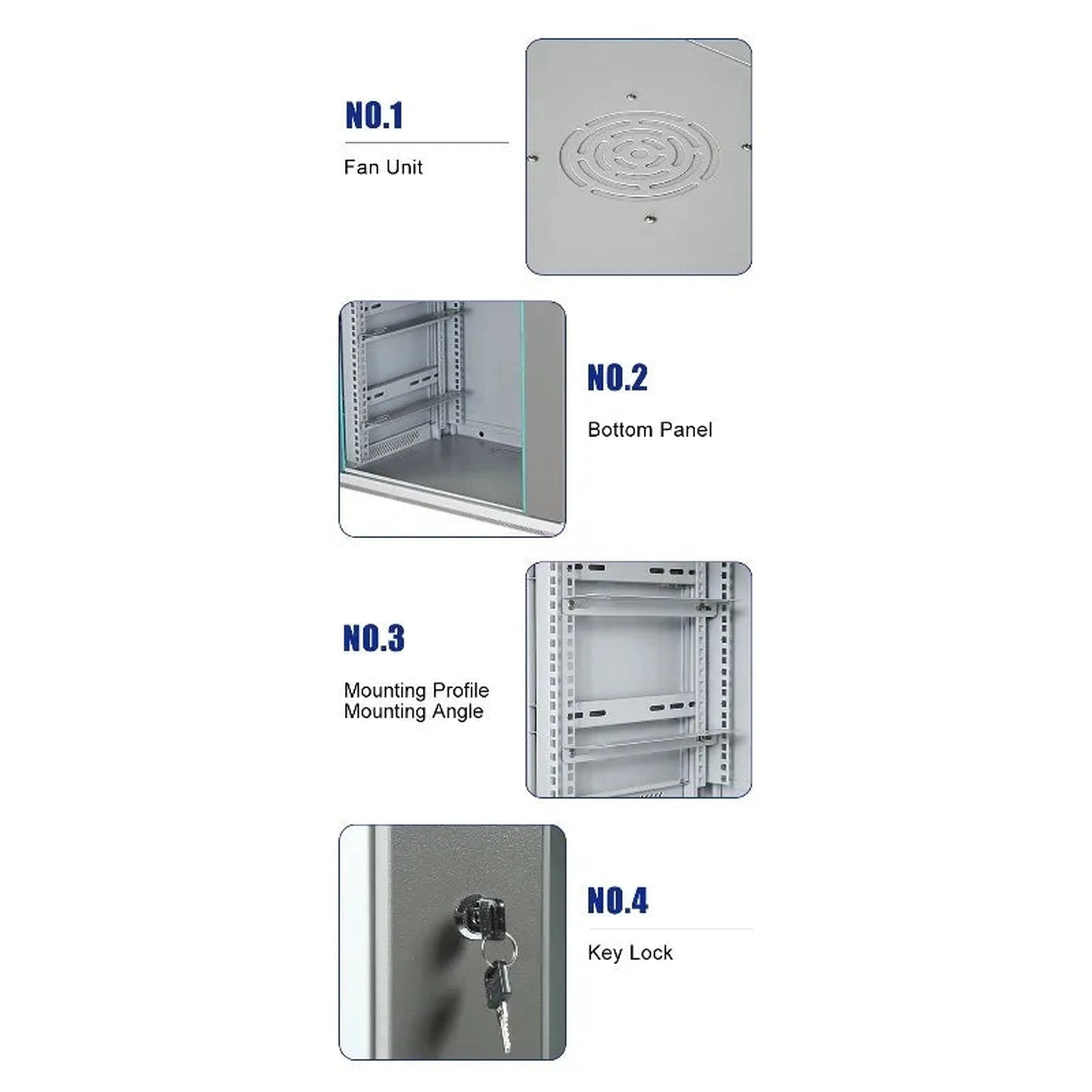 Top-ranking 6U 9U 12U 19 Inch Data Center Server Rack 42U Floor Standing Glass Door Network Cabinet