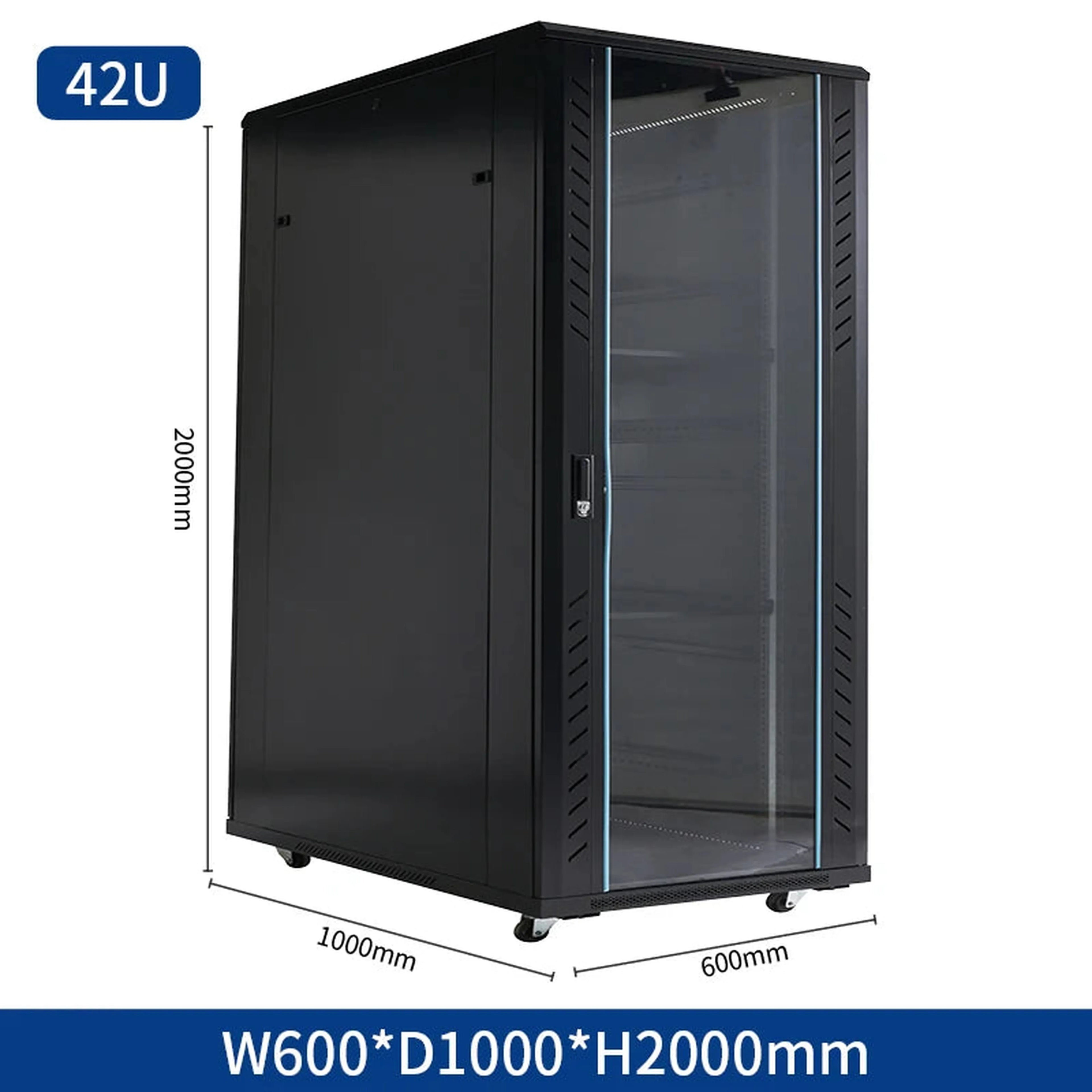 Mobile vertical floor stand 18u 22u 32u 36u network cabinet carriage 19 inch 42u server rack with cooling