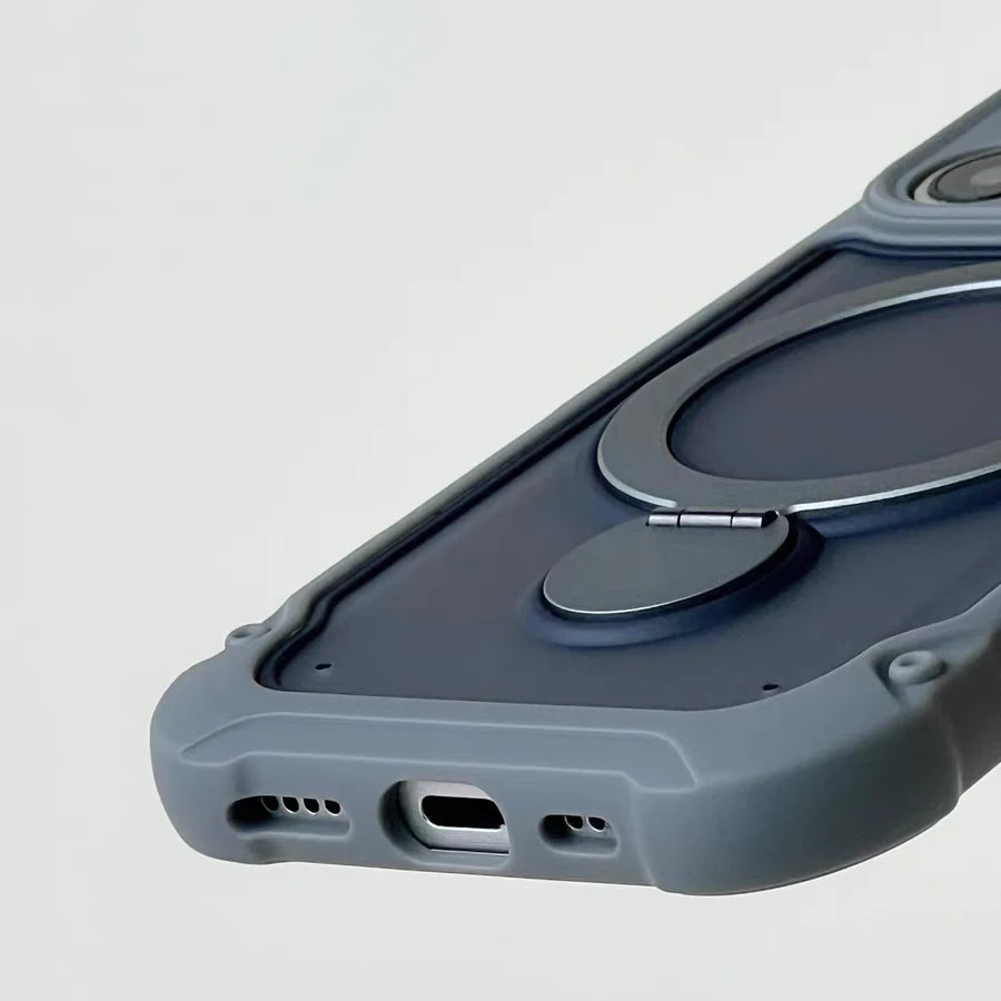 for Magsafe 360° Rotation Metal Stand Phone Case for iPhone 17 12 13 16 Pro Max 17 Pro 14 15 Plus Airbag Shockproof  Matte Cover
