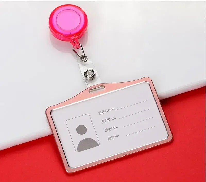 Aluminum Alloy Card Cover Case Women Men Work Name Bank ID Card Holders Business Badge Case Credit Card Badge Case Bag Pouch