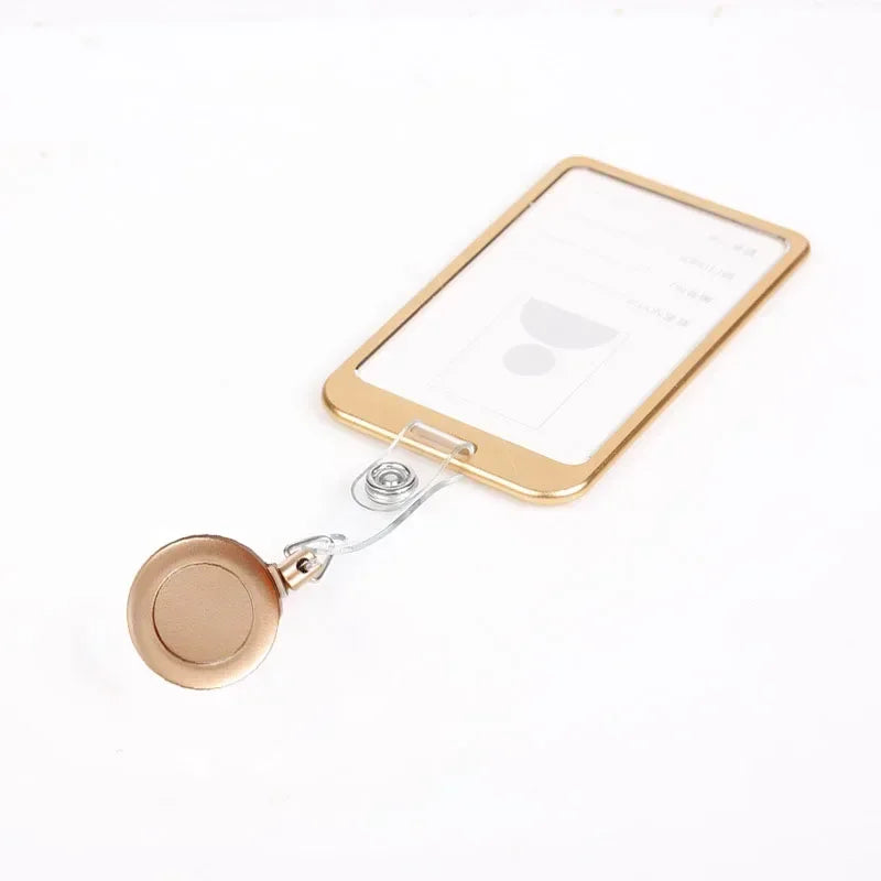 Aluminum Alloy Card Cover Case Women Men Work Name Bank ID Card Holders Business Badge Case Credit Card Badge Case Bag Pouch