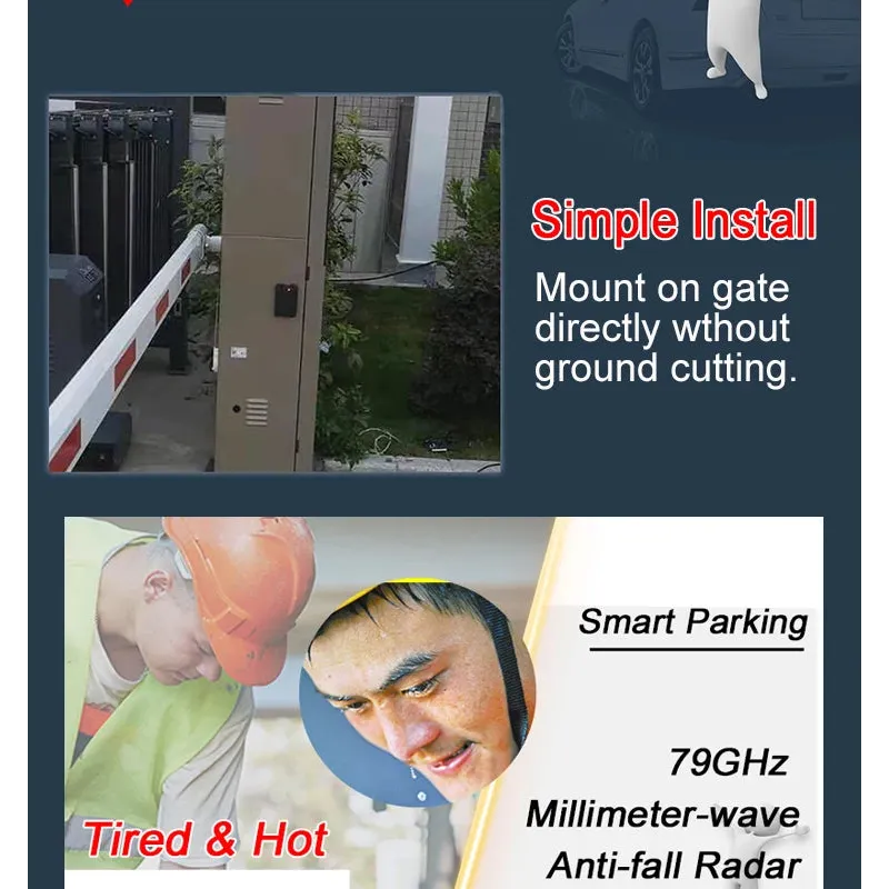 Automatic Vehicle Detection Parking Boom Barrier Commercial Gate Opener Truck Car Forklift Vehicle Exit Sensor for Gate Opener