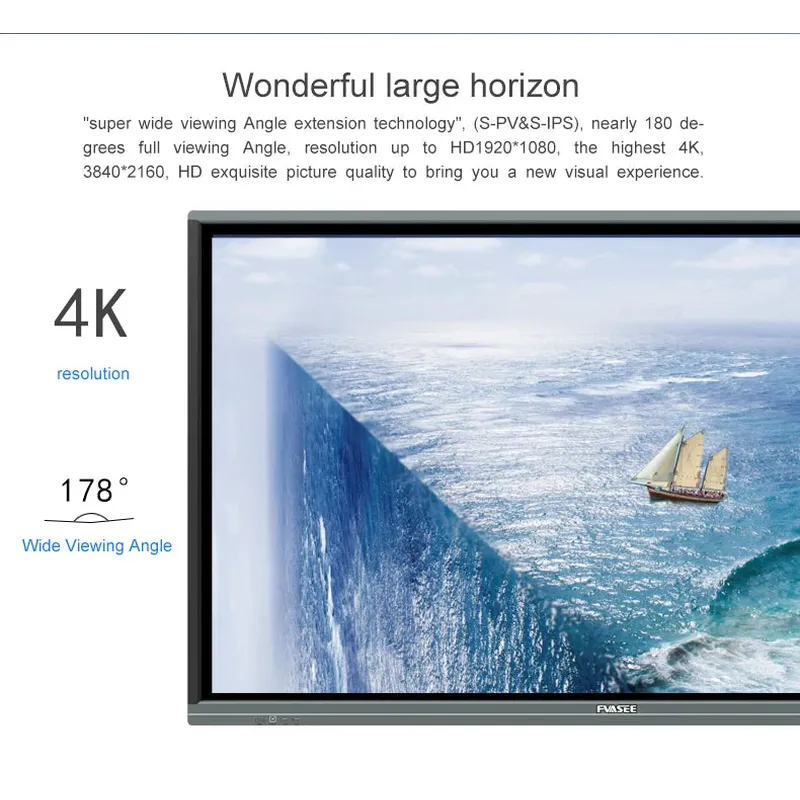 55 65 75 85 86 98 110 inch panel smart board touch screen digital white 8k smart interactive board classroom teaching