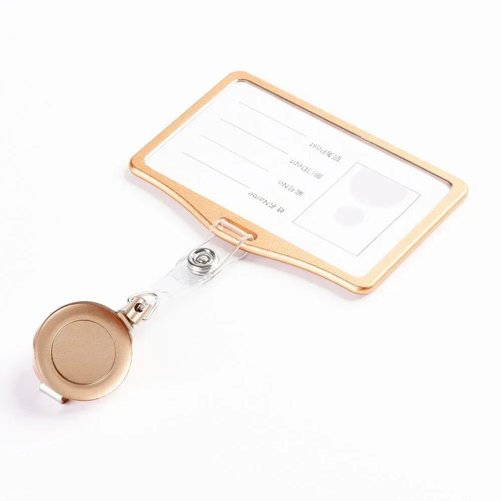 Aluminum Alloy Card Cover Case Women Men Work Name Bank ID Card Holders Business Badge Case Credit Card Badge Case Bag Pouch