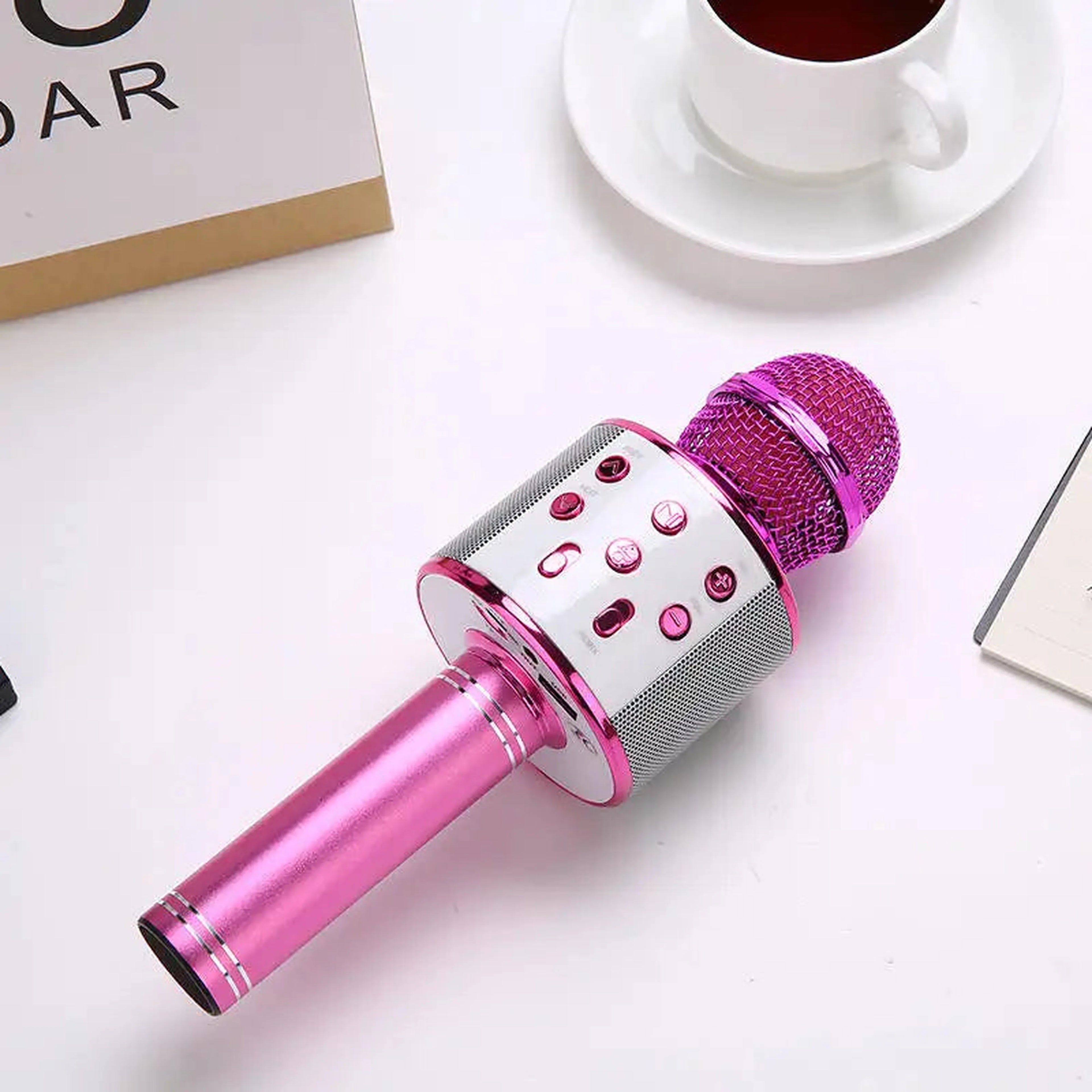 Wireless Karaoke Microphone  Bluetooth Speaker, Multi-Function Controls 5-in-1 portable Handheld Mic for singing For Party