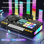 Kid DJ Mixer with Microphone Electronic Piano Keyboard Bluetooth DJ Turntable Console Junior Musical Instrument Christmas Gifts