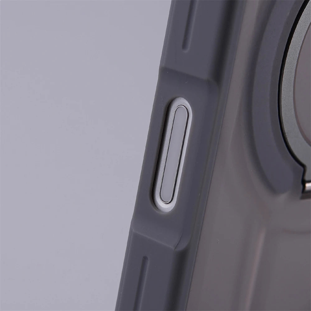 Matte Translucent Magnetic Holder Bumper Case for iPhone 17 Pro Max Air 16 15 14 Plus 13 12 For Magsafe Wireless Charge Cover