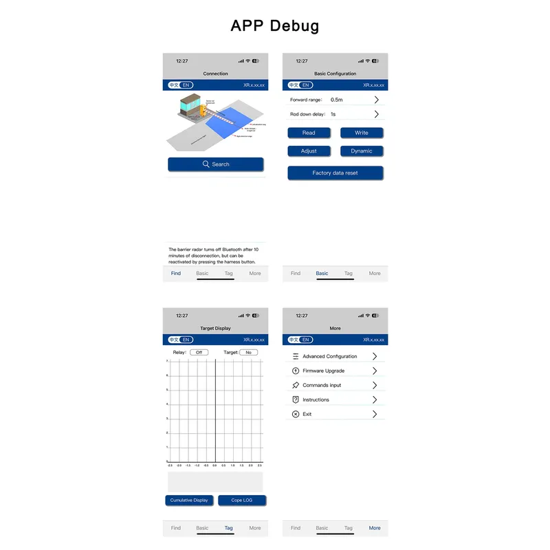 79GHz Radar Vehicle Detector Phone APP Debug Replace Loop Detector For Car Parking System Gate Straight Bar Barrier