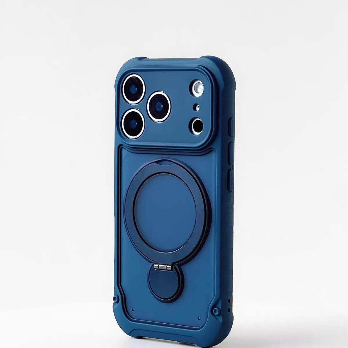 for Magsafe 360° Rotation Metal Stand Phone Case for iPhone 17 12 13 16 Pro Max 17 Pro 14 15 Plus Airbag Shockproof  Matte Cover