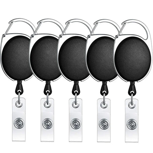 5PCS Retractable Reel ID Lanyard Name Tag Card Badge Support Key Chain Anti-Lost Clip Nurse Office Supplies