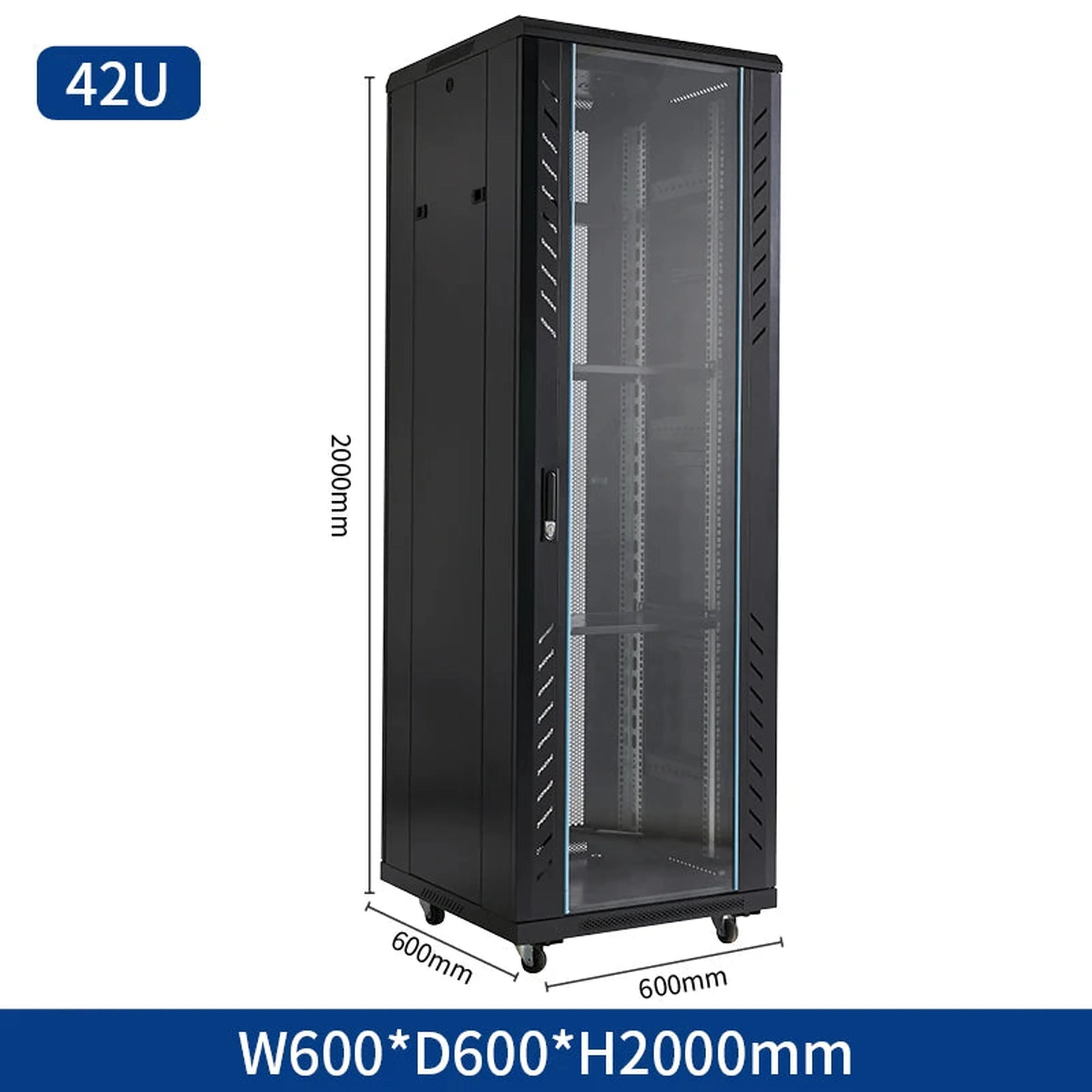 Mobile vertical floor stand 18u 22u 32u 36u network cabinet carriage 19 inch 42u server rack with cooling