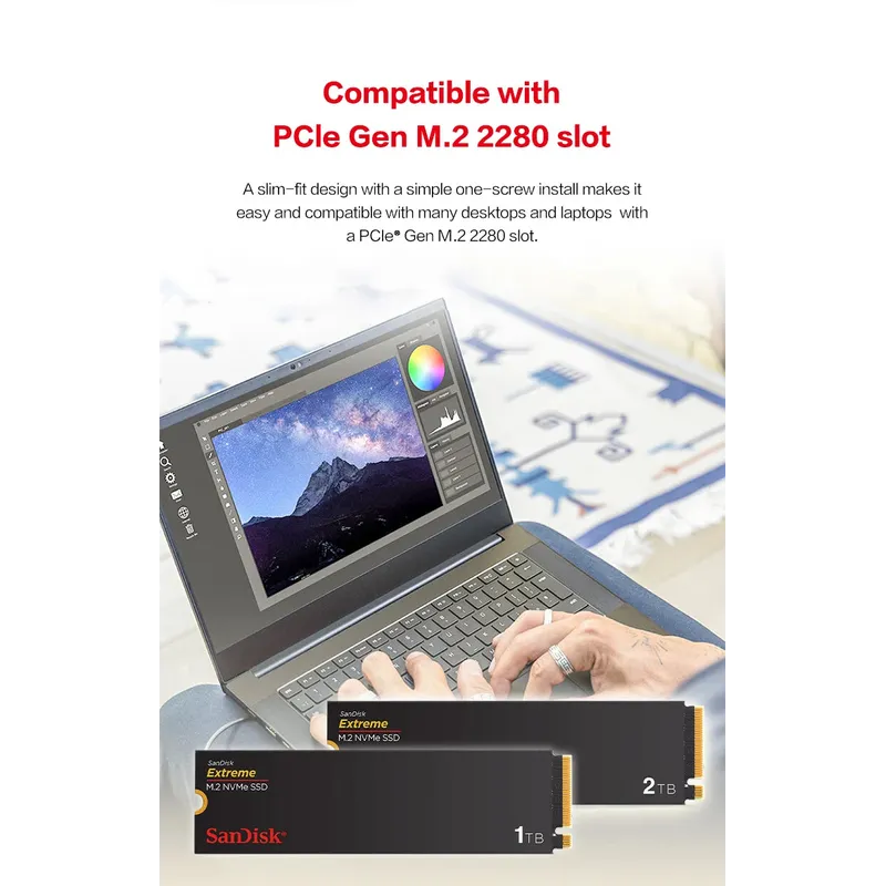 SanDisk Extreme M.2 2280 NVMe PCIe Gen 4.0 SSD Read speed Up to 5150MB/s 2TB 1TB 500GB Internal Solid State Drive For laptops PC