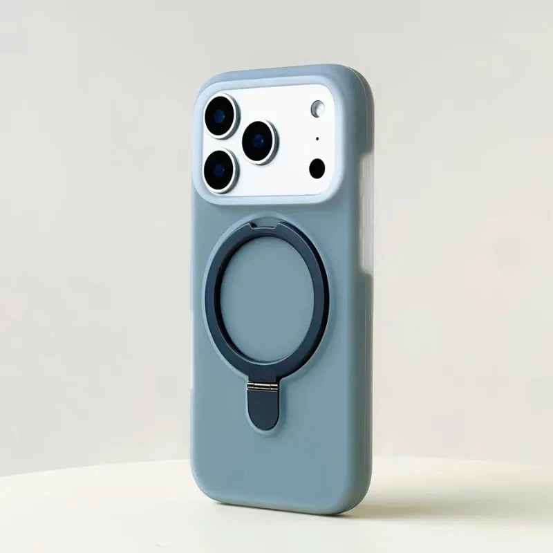 HOCE Liquid Silicone Bracket Magnetic Case For iPhone 17 Air 16 15 14 13 Pro Max With Camera Control Button Shockproof Cover