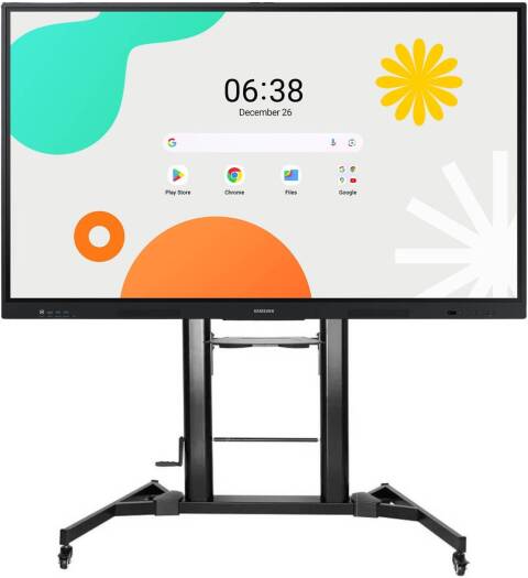 SAMSUNG WAF Series Interactive Display, 65" 4K UHD Touch IR Display, TV Mount XL with Skill Tech SH 666TB TV Stand