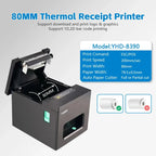 YHD-8390 Thermal Printer,80mm USB/USB+LAN/USB+BT/USB+BT+LAN+WIFI/USB+WIFI ESC/POS Printer, Compatible with Windows/Linux/MAC OS