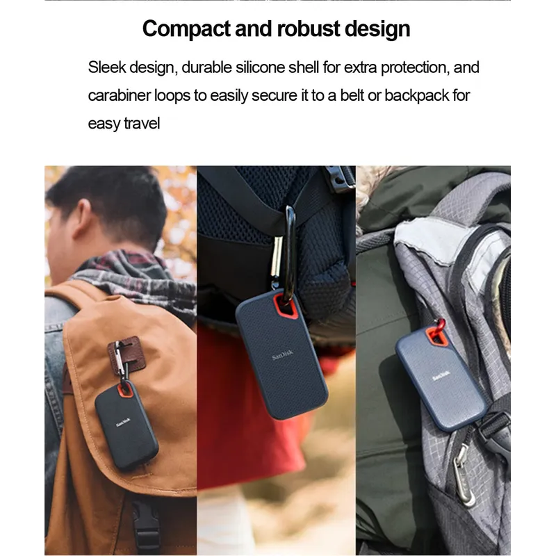 SanDisk E61 Extreme Portable SSD 1TB 2TB 4TB USB 3.2 Gen 2 External Disk Hard Drive Solid State Disk SSD For Laptop Desktop