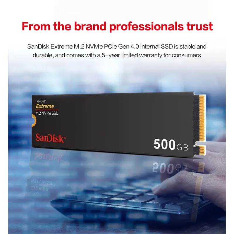 SanDisk Extreme M.2 2280 NVMe PCIe Gen 4.0 SSD Read speed Up to 5150MB/s 2TB 1TB 500GB Internal Solid State Drive For laptops PC