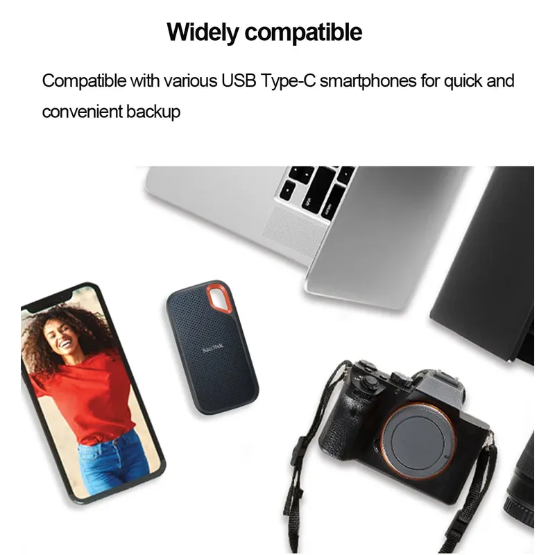 SanDisk E61 Extreme Portable SSD 1TB 2TB 4TB USB 3.2 Gen 2 External Disk Hard Drive Solid State Disk SSD For Laptop Desktop