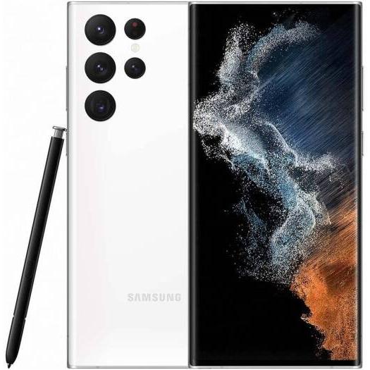 Samsung Galaxy S22 Ultra 5G Mobile Phone, 6.8" Dynamic AMOLED 2X Display, 12GB RAM, 256GB ROM, 108+10+10+12 Camera, INTL Version, 5000mAh Battery, White | S22-ULTRA