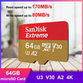 SanDisk Extreme microSDHC microSDXC UHS-I Cards 4K UHD and Full HD video UHS Speed Class 3 (U3) and Video Speed Class 30 (V30)