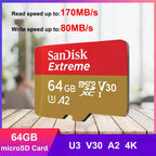 SanDisk Extreme microSDHC microSDXC UHS-I Cards 4K UHD and Full HD video UHS Speed Class 3 (U3) and Video Speed Class 30 (V30)