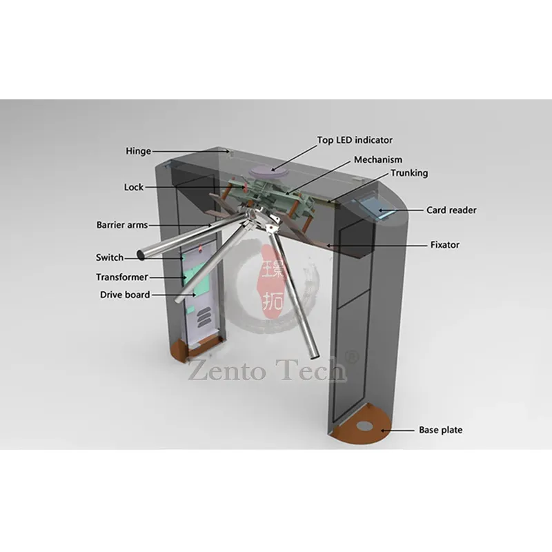 Supermarket & Bus Station Access Control Security Tripod Turnstile Gate with Face Recognition Technology