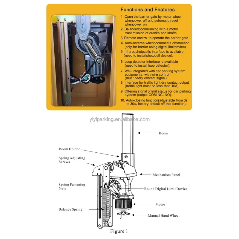 Shenzhen  AC Motor Parking Lot Gates Traffic Automatic Boom Barrier with Arm Swing 3S/6S Hot Sales Made Aluminum Alloy Plastic