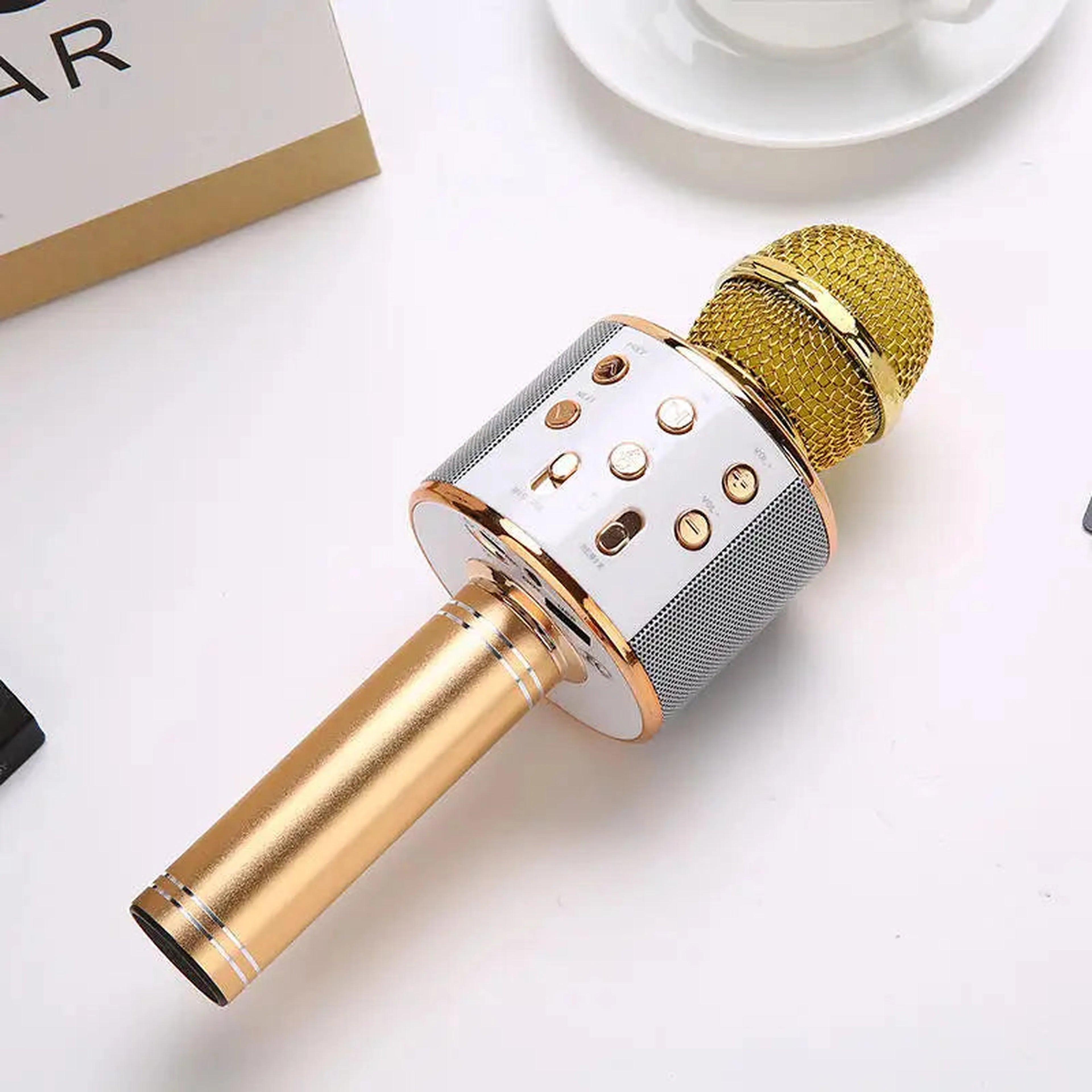 Wireless Karaoke Microphone  Bluetooth Speaker, Multi-Function Controls 5-in-1 portable Handheld Mic for singing For Party
