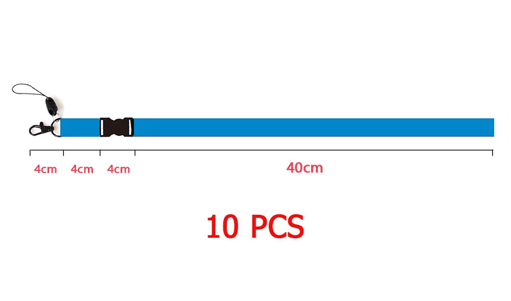 10 Pcs/lot Custom Logo Lanyard Black Metal Hook Colored Separable Smooth Material Neck Rope Keychain Personal Printing Landyard