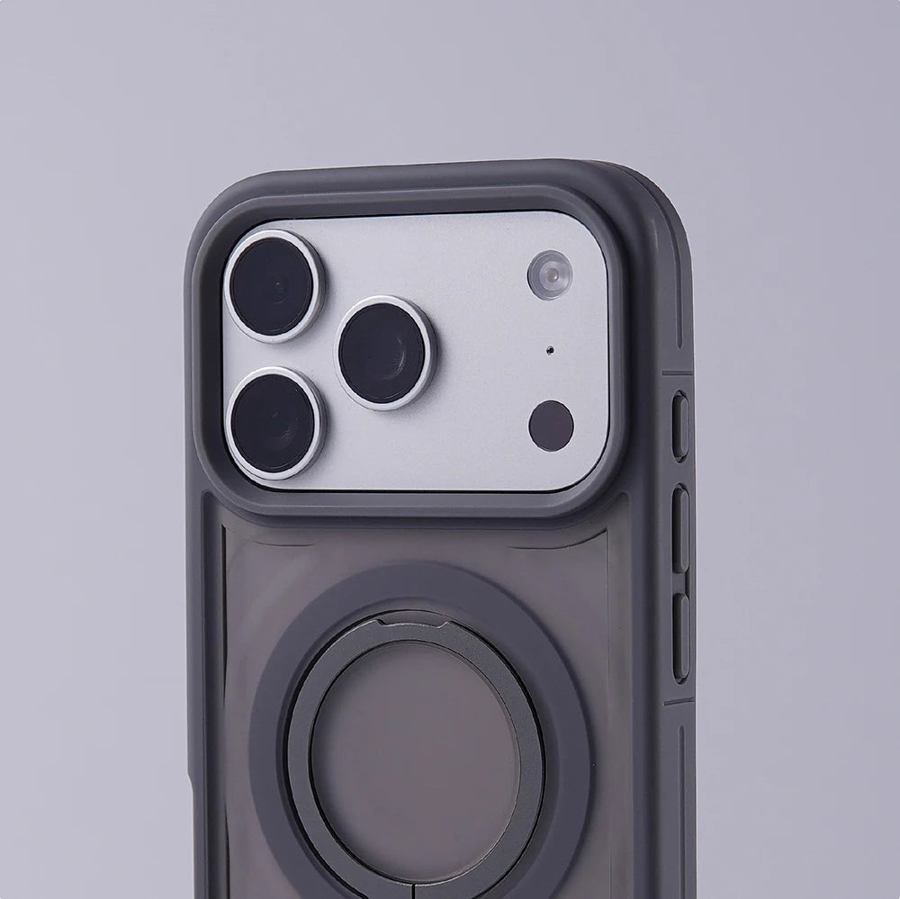 Matte Translucent Magnetic Holder Bumper Case for iPhone 17 Pro Max Air 16 15 14 Plus 13 12 For Magsafe Wireless Charge Cover